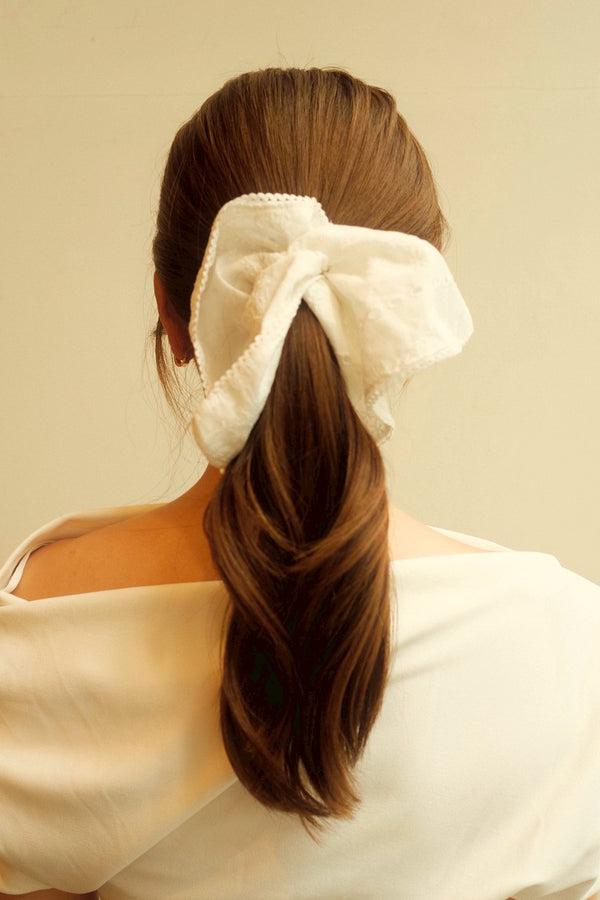 SQUARE LACE chouchou / white
