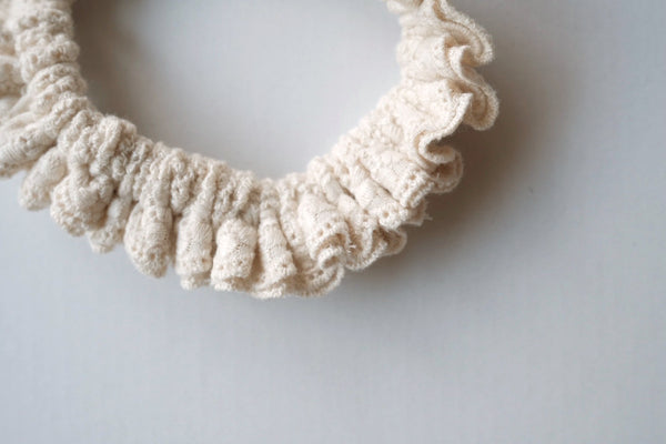 CHECK & LACE chouchou / blue and white