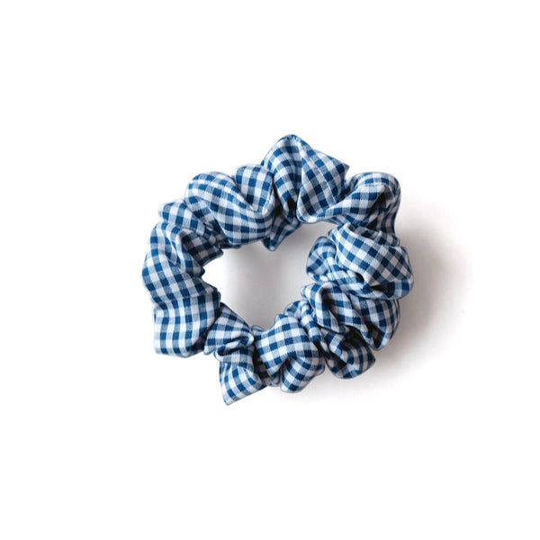 CHECK & LACE chouchou / blue and white