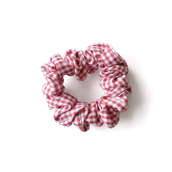 CHECK & LACE chouchou / red and white