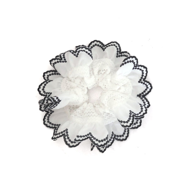 COTTON LACE chouchou / white