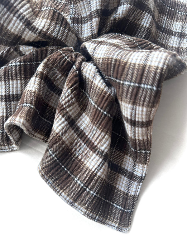 Square check chouchou / BROWN