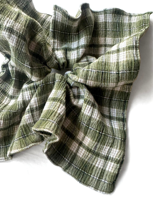 Square check chouchou / GREEN