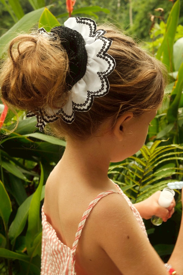 COTTON LACE chouchou / black